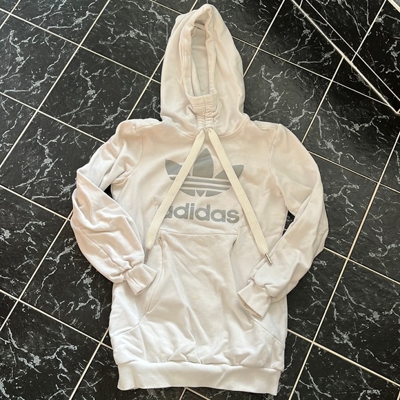 Adidas hoodie small white silver logo - Picture 1 of 5